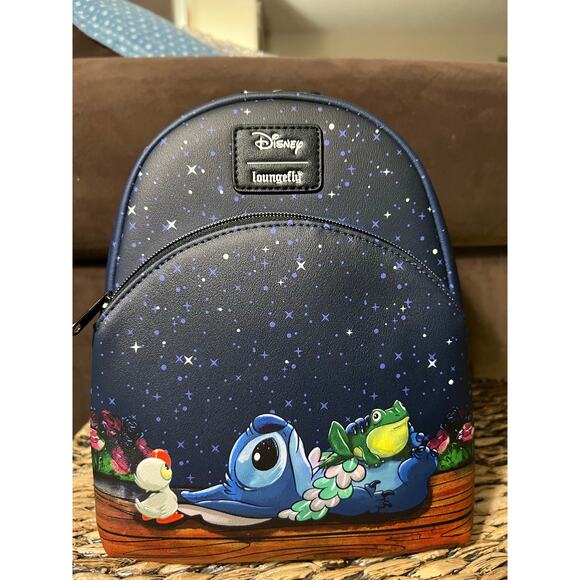 NWT Loungefly Disney Lilo & Stitch Stargazing Mini Backpack & Wallet - Picture 2 of 8